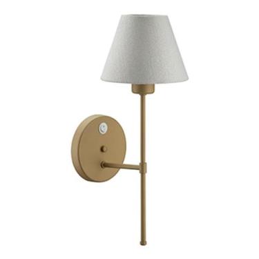 Imagem de Arandela Dourada com Cupula Bege 44cm para 1 Lâmpada E27 DITAL