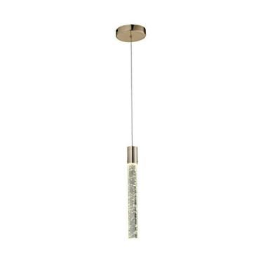 Imagem de Pendente Tubo de Cristal Aço e LED 3000K - Ref SL 5837L H1 GD