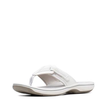 Imagem de Clarks Chinelo feminino Brinkley Jazz, Branco sintético, 6