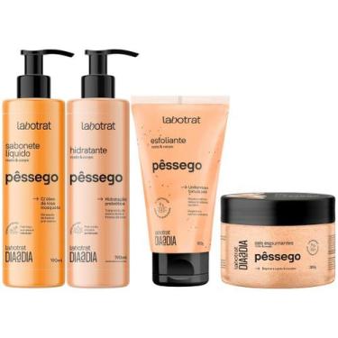 Imagem de Kit Banho Premium Labotrat Pêssego Completo 4 Produtos C/ Sais Corpo E
