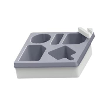 Imagem de SiaBiced Bandeja Porta-copos para Sofá, Organizador de Sofá, Caixa de Armazenamento Portátil E Versátil para Sala de Estar, Armário, Bebidas, Cama, Controle Re, Cinza