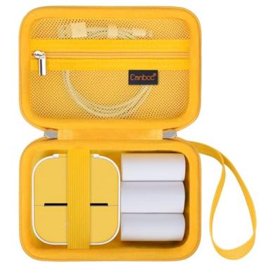 Imagem de Canboc Estojo de transporte para miniimpressora Memoking/Ponek/Phomemo/Omezizy/Memoqueen T02 T02, caixa de impressora térmica portátil para papel térmico, cabo USB, amarelo (apenas capa)