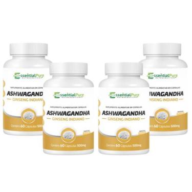 Imagem de Ashwagandha 240 Capsulas 500 mg 100% Natural Original - Essential Pure