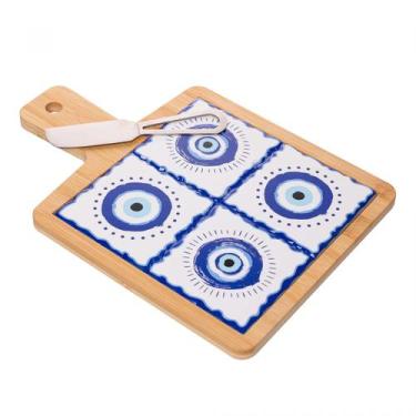 Imagem de Conjunto Para Queijo Com Tabua De Bambu Greek - Lyor