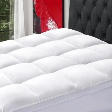 Imagem de SOPAT Colchão Topper King Size Extra Grosso Almofada de Colchão de Pelúcia 20,3-53,3 cm Bolso Profundo Macio Enchimento Alternativo Protetor de Colchão Capa de Colchão (78x80 Polegadas, Branco)