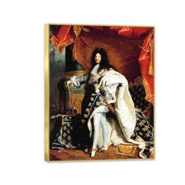 Imagem de Hyacinthe Rigo Louis xiv of_france pôster retrato ilustração histórica e cultural para sala de estar, escritório, sala de aula, decoração de parede, 65 x 50 cm (26 x 19 pol) emoldurado