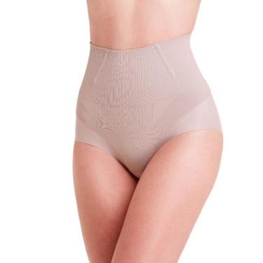 Imagem de Calcinha Boxer Feminina Modeladora Reduz Barriga Plie 80431, M, Cupuaç