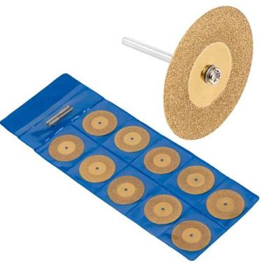 Imagem de Kit 10 Discos De Corte 40Mm Diamantado Titânio Para Retífica - Dremax