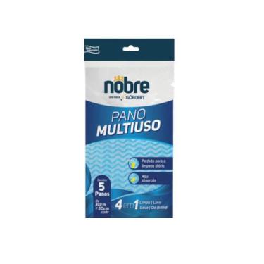 Imagem de Pano multiuso azul pacote com 5 nobre