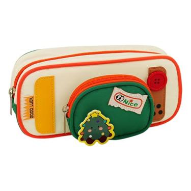 Imagem de Bothyi Estojo para canetas, artigos de papelaria, estojo macio para artigos de higiene pessoal, material escolar, bolsa para canetas, bolsa de maquiagem para, Verde