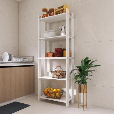 Imagem de Armario Multiuso Organizador Para Cozinha Com Prateleiras Branco Branco