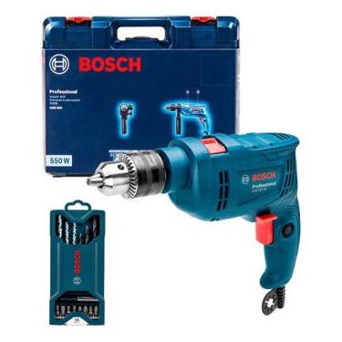 Imagem de Furadeira Impacto Bosch 13mm Gsb 550 Re C/ Kit 15 Peças 220v, 220V
