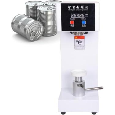 Imagem de Máquina Automática De Selagem De Latas, Máquina Seladora De Copo Elétrica 180w Com Contador E Display Lcd, 2.2" Dia. & 3.9"-7.9" Altura, White, 110V