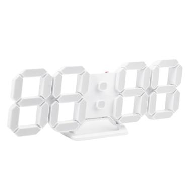 Imagem de Luqeeg Relógio de parede com número 3D de LED colorido, mostrador digital grande com controle remoto silencioso, controle remoto, data, temperatura, função soneca para cozinha, quarto, escritório