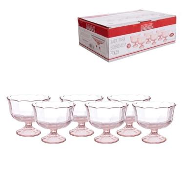 Imagem de Haüskraft -Taça para Sobremesa de vidro Peach Rosa 410ml 6 peças