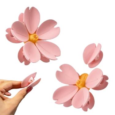 Imagem de Ímãs decorativos de flores Sakura 3D com clipes de vedação, clipes de cozinha de flor de cerejeira rosa, clipes de saco de comida com ímã de geladeira, clipes reutilizáveis fofos e criativos para