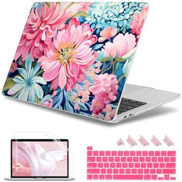 Imagem de May Chen Para MacBook Pro 16 polegadas A2141 versão 2020 2019, protetor de tela e capa de teclado de plástico macio para MacBook Pro 16 polegadas com Touch Bar e Touch ID - Pintura de flores