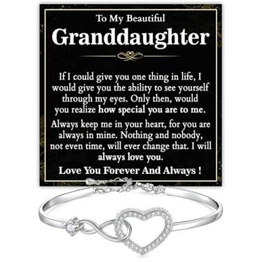 Imagem de Pulseira To My Granddaughter, pulseira de coração infinito para neta, presente de joias de neta da avó com significado de cartão de mensagem e caixa, presente de formatura, presentes de aniversário e