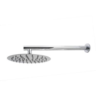 Imagem de Ducha Chuveiro Redondo Solar Ou A Gás Inox Cromado Com Braço 20x20cm