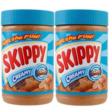Imagem de Manteiga Proteína Vegetal Natural Pasta de Amendoim SKIPPY Original Peanut Butter Creme de Amendoim - Americana Importada dos EUA - 2 unidades de 462g cada