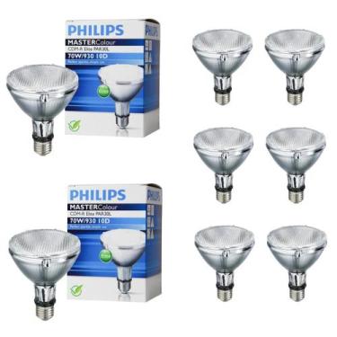 Imagem de 8 Lâmpada Vapor Metál 70w E27 3000k PAR30 Bivolt Philips