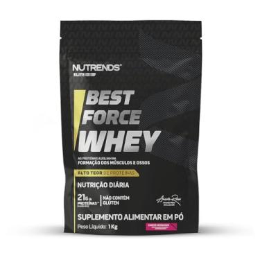 Imagem de Best Force Whey Refil 1KG, WPC Fonte de Proteínas, Nutrends, Morango