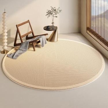 Imagem de Tapetes modernos e simples para sala de estar, grossos, de pelúcia, decoração de quarto, redondos, macios e laváveis (200x200 cm/E)