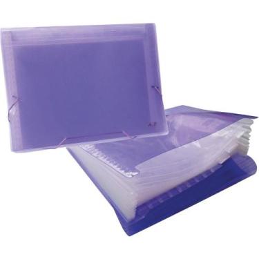 Imagem de Pasta Sanfonada Plastica A4 12 Divisoes Lilas - ACP