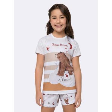 Imagem de Pijama Manga Curta Infantil Raízes do sol - Veggi, Branco, 4, Meninas
