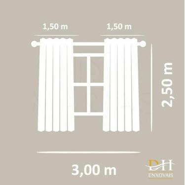 Imagem de Cortina Oxford 3,00 x 2,50 Para Sala Quarto Escritório Inibe a Clarida