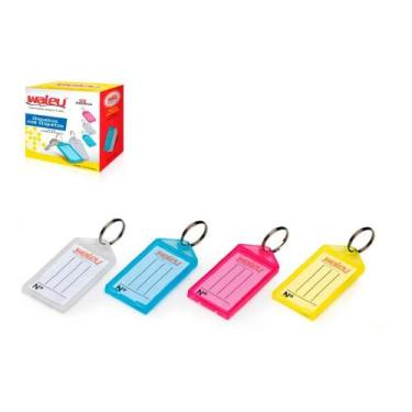 Imagem de Caixa de chaveiros com 50 unidades cores sortidas - waleu