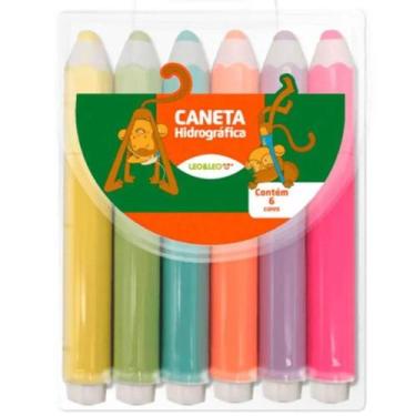 Imagem de Canetinha Com 6 Unidades Hidrográfica Escolar Colorida - Leo&Leo