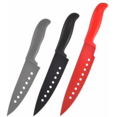 Imagem de Jogo de Facas 3 Peças Cozinha Churrasco Cabo Ergonômico - Univendas, S