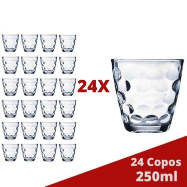 Imagem de Jogo com 24 Copos de Vidro Transparente Bangkok 250ML Água - WELLMIX, 