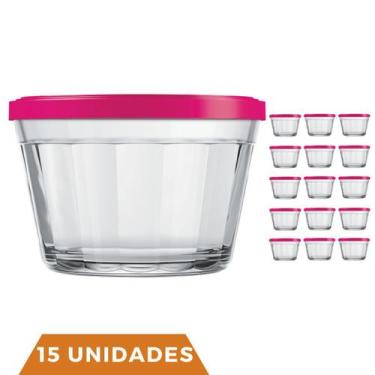 Imagem de 15Potes Americano Vidro Tampa Colorida Alimento 1Litro Nadir - NADIR F