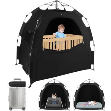 Imagem de Barraca de dormir para Pack N Play, montagem com um clique para bebê, barraca com bloqueio de luz eficaz para cápsula de dormir e mini berço
