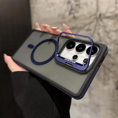 Imagem de Capa protetora de lente magnética de metal com suporte para Galaxy Samsung S25 S24 S23 S22 Ultra Plus FE, capa protetora à prova de choque (para Samsung S24FE/azul)