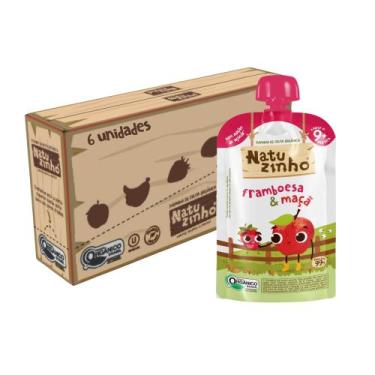 Imagem de Kit Papinha Organica Natuzinho Framboesa Maça Bebe 6 unid