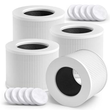 Imagem de Mini filtro de substituição Core compatível com purificador de ar LEVOIT Core Mini P, filtro de carvão ativado HEPA verdadeiro H13 de alta eficiência 3 em 1, peça de substituição #Core Mini-RF, 4