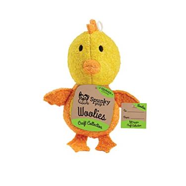 Imagem de Spunky Pup Brinquedo de pelúcia para cães Mini Woolies, brinquedo macio para cães, Squeaker embutido, brinquedo de galinha
