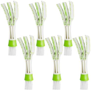 Imagem de Mini espanador para saída de ar do carro, conjunto de 6 limpadores e escovas automotivos de ar condicionado, ferramenta de pano de limpeza para coletor de poeira para teclado, janela, folhas