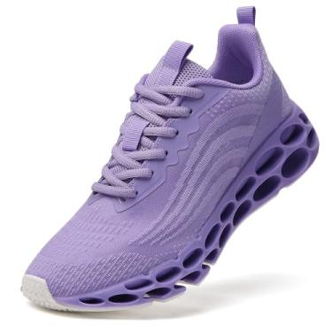 Imagem de SKDOIUL Tênis esportivo feminino para caminhada e corrida, 9603 Roxo, 37