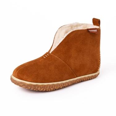 Imagem de Minnetonka Pantufa feminina Tucson de camur a forrada com tecido para uso interno e externo, Marrom, 10