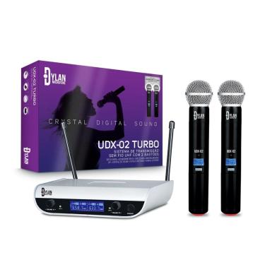 Imagem de Microfone Dylan UDX-02 Turbo sem fio UHF duplo de mão