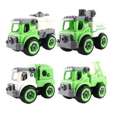 Imagem de Simulação infantil Veículo de engenharia Desmontagem e montagem verde 