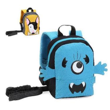 Imagem de Mochila Infantil Unissex Monstrinho Cachorro com Alca Guia 10'' - Denl