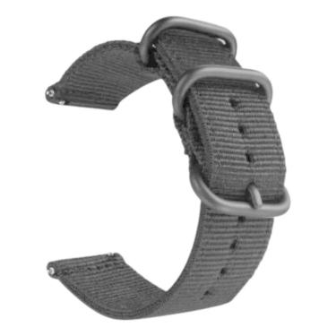 Imagem de 2X Pulseira Nylon Preta Smartwatch Relógio 3 Argolas 20Mm Co