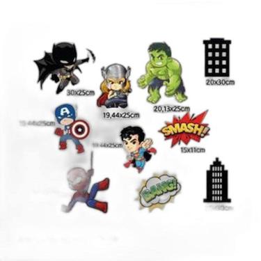 Imagem de Adesivo De Box De Banheiro Mini Super Heróis