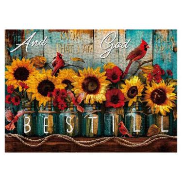 Imagem de Quebra-cabeça BBOLDIN Sunflowers Bird 1000 peças para adultos