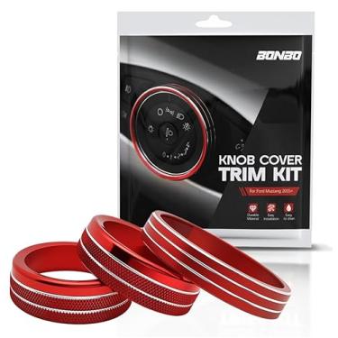 Imagem de Pacote com 3 acessórios interiores para Ford Mustang 2015-2023 (vermelho)